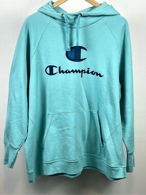 Champion Aqua Blue Logo Hoodie 3X